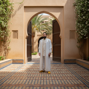 AL HIJRAH ABAYAS Jubba Ligera para Hombre, Larga hasta el Suelo, Bordada, Diseño Vintage Minimalista, Transpirable, Tradicional Musulmana - Product Image 3