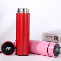 Bouteille d'eau numérique intelligente, bouteille d'eau intelligente à isolation sous vide, gobelet de 500 ml, acier inoxydable, flacons et thermos personnalisés sous vide
