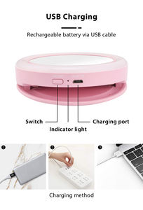 Espejo Circular para Selfies con Clip para Teléfono, Espejo de Bolsillo con Luz LED Ajustable, Anillo de Luz con Clip para Fotografía con Teléfono - Product Image 5