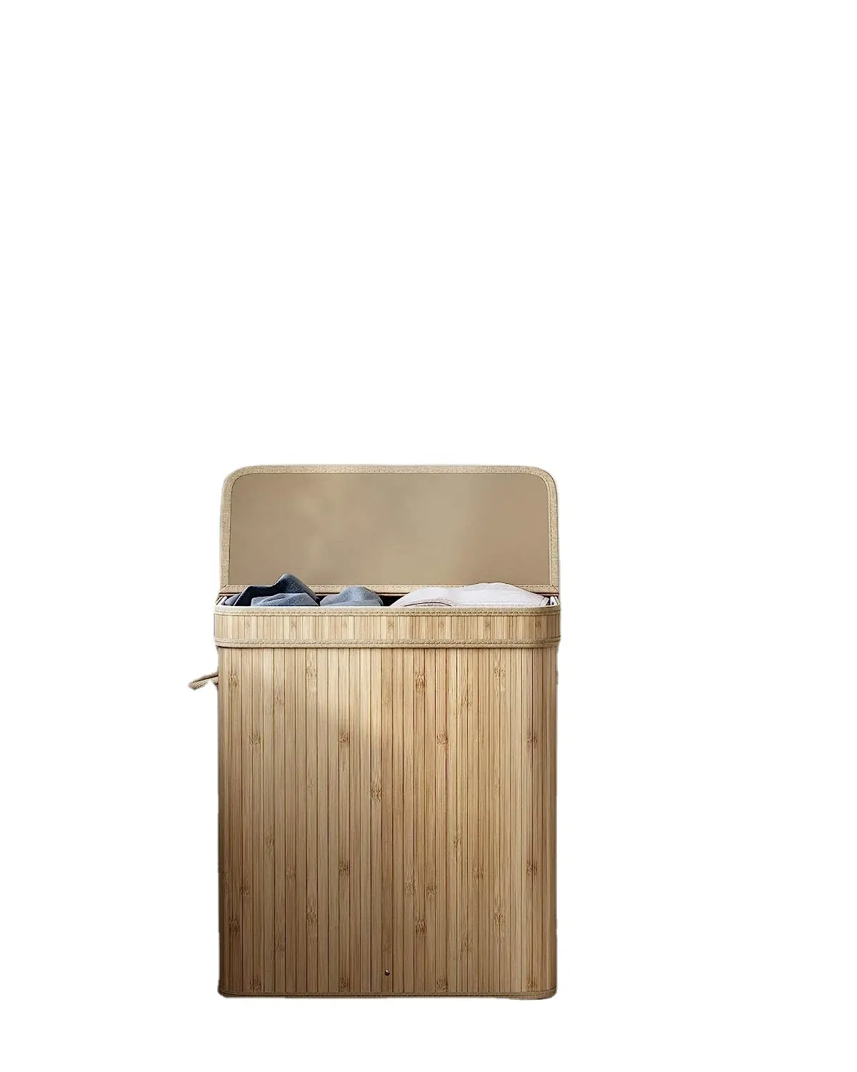 XL Collapsible Bamboo Laundry Baskets Foldable Storage Hamper with Removable Washable Lining