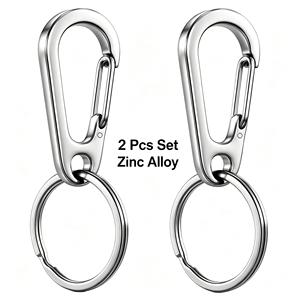 Großhandel Edelstahl D-Form Karabiner Schlüsselanhänger Federschnappverschluss mit Individuellem Logo Werbegeschenk - Product Image 4