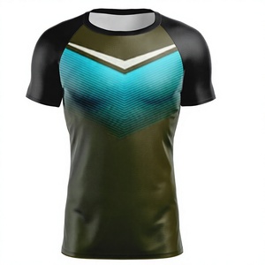 Vêtement d'arts martiaux en gros, Rashguard à manches courtes personnalisé avec logo, compression, pêche, boxe, No Gi BJJ MMA Surf Jiu Jitsu - Product Image 1