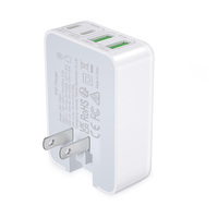 Chargeur mural ultra-plat GaN 40W HNT, best-seller, prise pliable, 4 ports multi-prises, charge rapide, adaptateur de voyage pour iPhone mobile