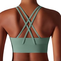 Nouveau soutien-gorge de sport à dos croisé doublement brossé, anti-choc, sensation nuage, soutien-gorge de yoga, haut de fitness à maintien élevé