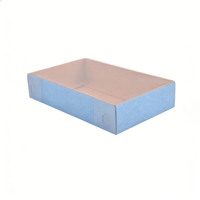 Boîte cadeau en papier kraft recyclable personnalisable avec couvercle transparent mat pour l'emballage de portefeuilles