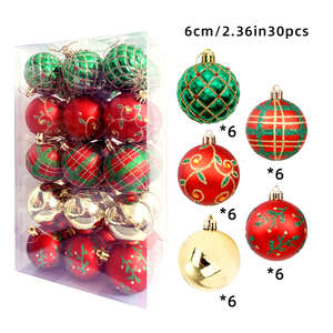 Đồ trang trí Giáng sinh mới-Móc treo cây thông giáng sinh, quả bóng nhựa, Bộ quà tặng bóng giáng sinh sơn - Product Image 5