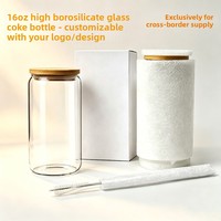 Gobelet en verre réutilisable transparent en borosilicate de 16 oz avec paille, idéal pour Coca-Cola, café glacé, tasse à boisson portable pour la maison et le café