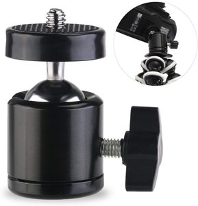 Testa a Sfera Mini Girevole a 360 Gradi con Vite da 1/4" per Montaggio su Treppiede, per Fotocamera, Videocamera, Luce LED, in ABS+Alluminio, 78g - Product Image 1