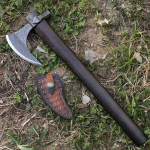 Hacha decorativa DIY para exteriores con mango de madera, hacha de doble hoja de acero inoxidable con filo de corte de 3 cm, martillo de campo para montañismo - Product Image 4