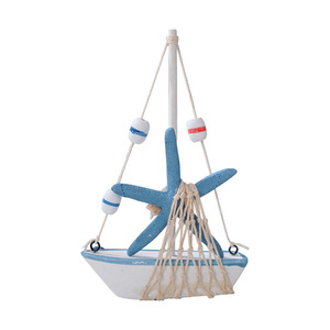 Mini Sailboat Model Wooden <b>Boat</b> Desktop Decoration Photo Prop Seaside Souvenir - Product Image 4
