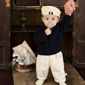 <span class=keywords><strong>Pull</strong></span> pour bébé début de printemps 2026, ensemble printemps-automne, style Old Money pour garçon, tricot doux en acrylique, polyvalent et décontracté - Product Image 2