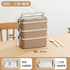 Lonchera Multicapa de Acero Inoxidable 304, Estilo Japonés, Forma Poligonal, de 1-3L, Contenedor para Empacar Alimentos para Llevar - Product Image 4