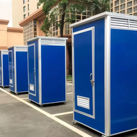 Toilettes et Douche Extérieures Portables Design Moderne Blue Sandwang – Maisons Conteneurs Contemporaines en Panneaux Sandwich pour le Camping