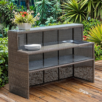 Meubles de jardin en rotin pour bar à cocktails, comptoir de piscine extérieure, table en rotin pour boîte de nuit de plage, armoire en rotin