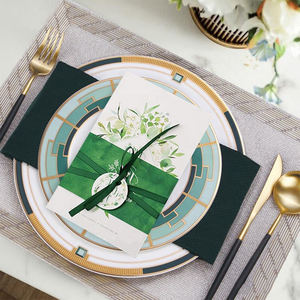 Ensemble de <span class=keywords><strong>vaisselle</strong></span> <span class=keywords><strong>Royal</strong></span> <span class=keywords><strong>Albert</strong></span> Bone China Chargeurs d'assiettes à dîner à bord doré pour hôtel, maison ou restaurant Commande minimum 20 pièces - Product Image 4