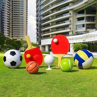 Sculpture sphérique en FRP de grande taille pour l'extérieur, simulation de ballon de basket-ball et de football, accessoires de simulation, ornements décoratifs Meichen