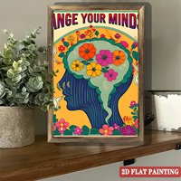 Toile encadrée en bois 20x30cm avec motif de cupcakes