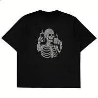 Transferts thermiques personnalisés en strass pour t-shirts, motifs de crânes