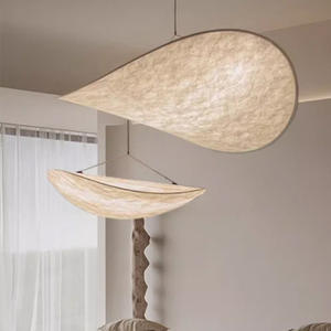 Home Decor Minimalist Design Seide Pendel leuchte Küche Led Hängelampe Indoor Big Fabric Nordic Modern Kronleuchter - Product Image 4