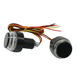 22Mm Led Motorfiets Stuur End Richtingaanwijzer Flasher Handvat Bar Blinker Side Marker Lamp Geel Indicator Nieuwe