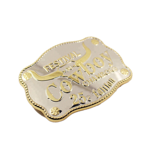 Hebilla de Cinturón Plateada de Aleación de Zinc con Logotipo Personalizado al por Mayor, Estilo Occidental, para Hombre y Mujer - Product Image 5