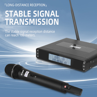 Ensemble de microphones dynamiques sans fil UHF professionnels True Diversity, avec suppression du bruit, en métal et plastique, pour karaoké et conférences