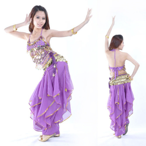 Bestdance <strong>Belly</strong> <strong>Dance</strong> Three-Piece Set Pepper Top <strong>Dance</strong> Spinner Pants Gold Coin <strong>Waist</strong> <strong>Chain</strong> Handmade <strong>Belly</strong> <strong>Dance</strong> Show Set - Product Image 6