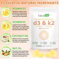 Multi Vitamine D3 K2 Capsules Supplément Extrait de plantes Suppléments sportifs à l'huile de noix de coco Vitamines et suppléments Capsules