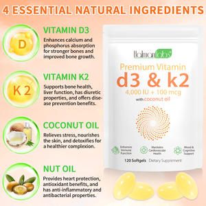 Multi vitamina D3 K2 capsule integratore estratto di erbe integratori sportivi con olio di cocco vitamine e integratori capsule - Product Image 4