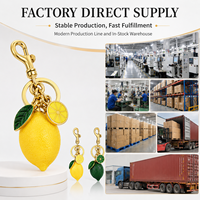 Porte-clés citron réaliste en résine, pendentif de sac, breloque pour femme, porte-clés de voiture, accessoires créatifs pour sac à main, cadeau, vente en gros, personnalisé