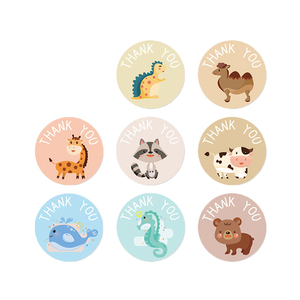 6 Mix Match Animal Vinyl Waterproof <strong>Stickers</strong> Fun Coffee Candy Candle Packaging Label Digital <strong>Printing</strong> Self-Adhesive Thank-You - Product Image 4