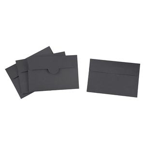 Enveloppes de courrier en gros, enveloppes en papier kraft personnalisées avec logo en feuille d'or/d'argent, enveloppes noires pour cartes de vœux - Product Image 1