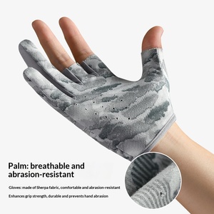 Gants de pêche personnalisés à trois doigts pour hommes et femmes, gants de pêche respirants antidérapants pour la pêche à la ligne, le cyclisme, le kayak, les activités de plein air, utilisation OEM - Product Image 2
