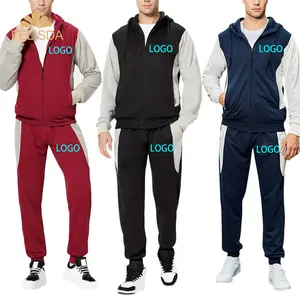 Brand FELISDA Men Sweatsuits 2 Piece Hoodie Tracksuit Sets Patchwork Casual Sport Sweatpants Comfy Jogging Suits For Man