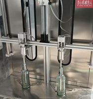 Deux machines de remplissage de liquide multifonctionnelles semi-automatiques, machines de remplissage d'eau, de sauce soja, de vinaigre, de jus et de vin.