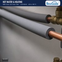 Tube en mousse NBR/PVC pour isolation électrique des conduites CVC, blindage EMI pour tuyauterie solaire thermique, plomberie d'eau et lignes de processus industriels