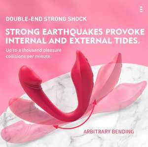 Hot Sale Biegbares doppel köpfiges Vibrationsstab-Masturbation gerät für Erwachsene - Product Image 6