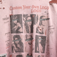 T-shirt graphique imprimé DGT en coton 100% pour homme, effet vieilli et délavé, fournisseur de t-shirts vintage à marque privée
