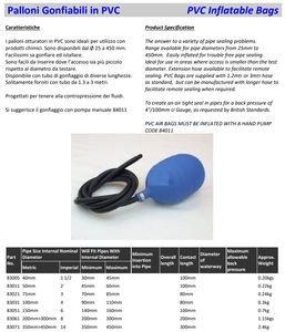Sacs gonflables en PVC Petrosystem, nouvelle garantie d'un an, certifiés conformité, créant un joint étanche à l'air, tuyaux à contre-pression 25-450 mm - Product Image 5