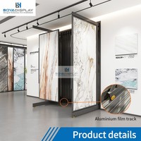 Stand d'exposition de carreaux rotatif et coulissant sur mesure pour salle d'exposition, vitrine métallique coulissante pour présentation