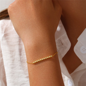 CANNER Joyería Fina para Mujer, Pulsera Mini de Diamantes en Barra Chapada en Oro de 18k, Pulsera de Tenis de Plata 925, Venta al por Mayor - Product Image 4