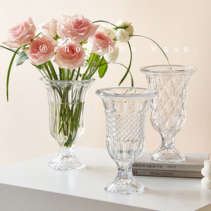 <span class=keywords><strong>Jarrón</strong></span> de Vidrio Transparente Pulido de Estilo Retro de Lujo Ligero, Diseño Minimalista, <span class=keywords><strong>Decoración</strong></span> Floral para Mesas de Comedor y Sala de Estar - Product Image 2