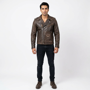Vestes en cuir véritable pour hommes, sur mesure, en gros, collection automne, respirantes, style vintage streetwear, par Finer Threads OEM - Product Image 1