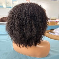 Perruque Courte Afro Frisée pour Femmes Noires, Cheveux Vietnamiens Bruts, Perruques en Cheveux Humains Fabriquées à la Machine, Cheveux Vierges à Cuticules Alignées, Naturelles