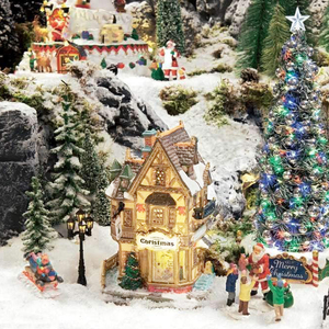 Vente en gros <span class=keywords><strong>de</strong></span> maisons <span class=keywords><strong>de</strong></span> village <span class=keywords><strong>de</strong></span> Noël en résine éclairées pour la décoration des fêtes - Product Image 6