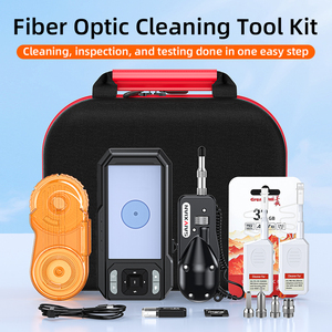 Détecteur portable d'extrémités de fibres optiques - Microscope à fibres avec stylo de nettoyage de fibres et kit d'outils de nettoyage en boîte - Product Image 1