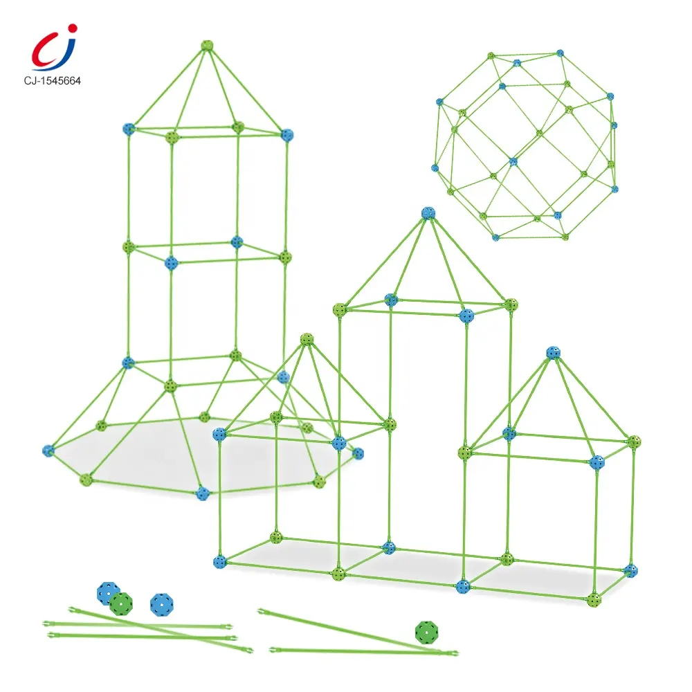 Chengji créatif fort kit de construction enfants éducatif bricolage assembler tige tente construction château jouet lumineux fort kits de construction