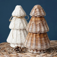 Ornements de Noël artisanaux en rotin, style campagnard, pour centre de table, décoration intérieure, fournitures de fête, excellente qualité