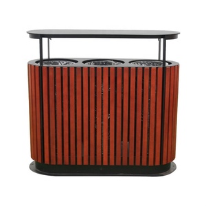 Buiten Hout Gesorteerd Vuilnisbak Buiten Straatpark Sorteren Vuilnisbak Openbare Commerciële Recycling Afvalbak - Product Image 2