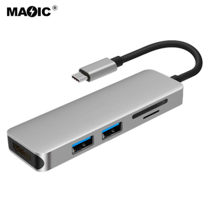 2022 Kiểu Mới Chất Lượng Cao 5 Trong 1 Loại C 3.1 USB C Hub Sang HDMI + USB 3.0 + USB2.0 + Đầu Đọc Thẻ SD/TF Hub Đa Chức Năng 5 Trong 1 - Product Image 1
